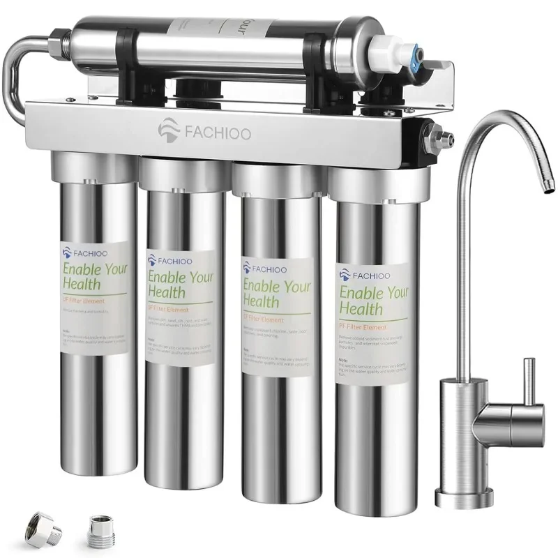 0.01μm Ultra-Filtration Under Sink Water Filter System, Under Sink Water Filtration System Stainless Steel Water Filter for Sink