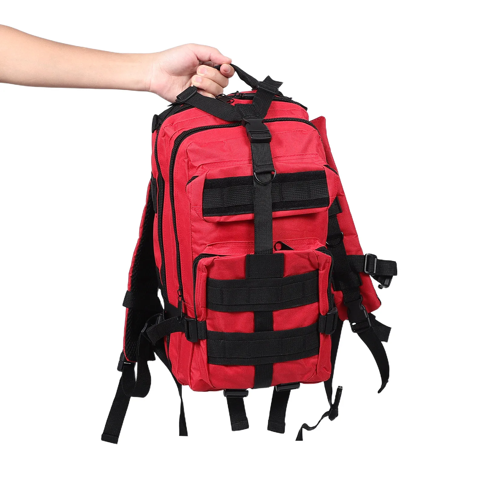 

Тактический рюкзак для активного отдыха, красный, большой вместимости, водонепроницаемый, из оксфордской ткани, для походов, кемпинга, альпинизма и треккинга, мужской.