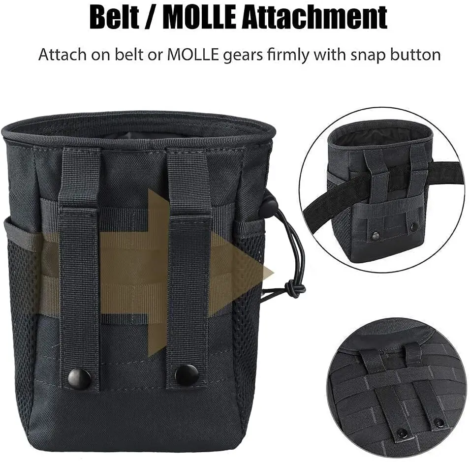 Outdoor Molle Drawstring Magazine Dump Pouch Regulowany pas użytkowy Fanny Hip Holster Bag Outdoor Ammo Storage Pack