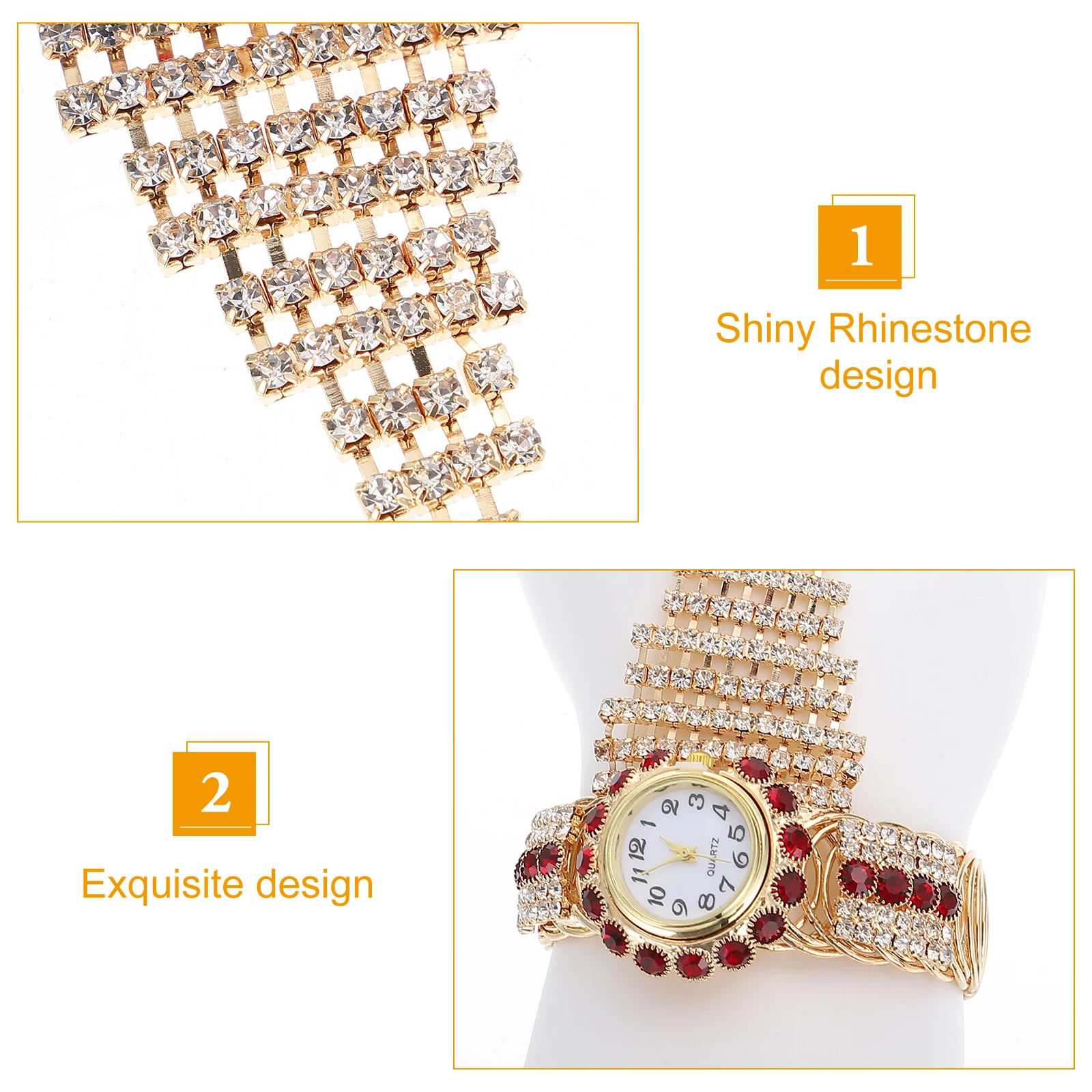 

Rhinestone Bracelet Watch Ring Elegant Vintage Lady Bracelet Watch Bangle For Women Fashion Timepiece Accessory
