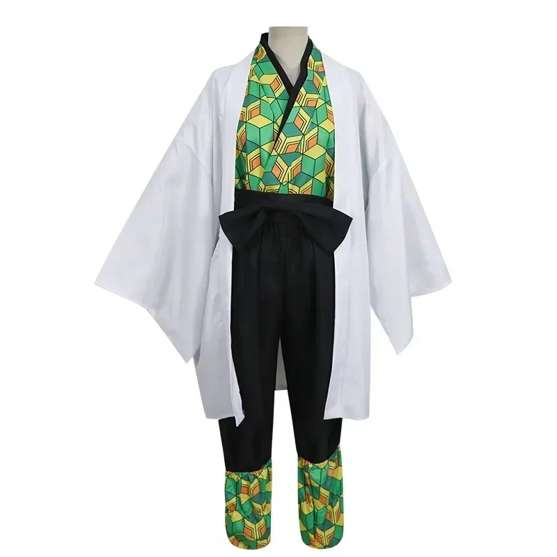 

New Halloween Kimetsu No Yaiba Kamado Tanjirou Sabito Full Set Cosplay Costume Mask Halloween Funny Costume