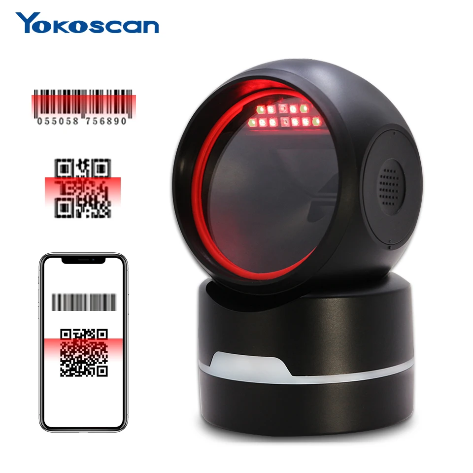 MP6800 High Quality Qr Code Wired Barcode Scanner Scanning Machine 2D Desktop Scanner Bar Code Scanner for Supermarket