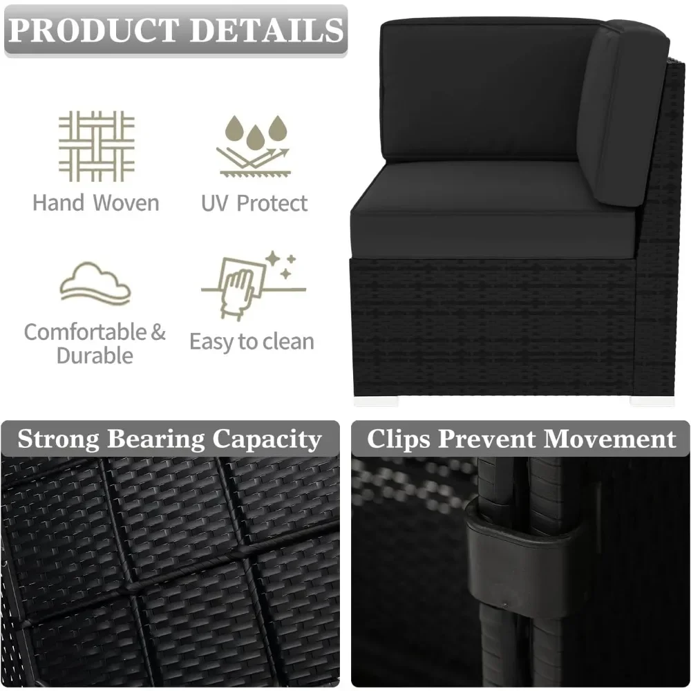 Terrassen möbel 7-teiliges Set mit Feuerstellen tisch, Rattan-Gesprächs sofa mit Couch tisch