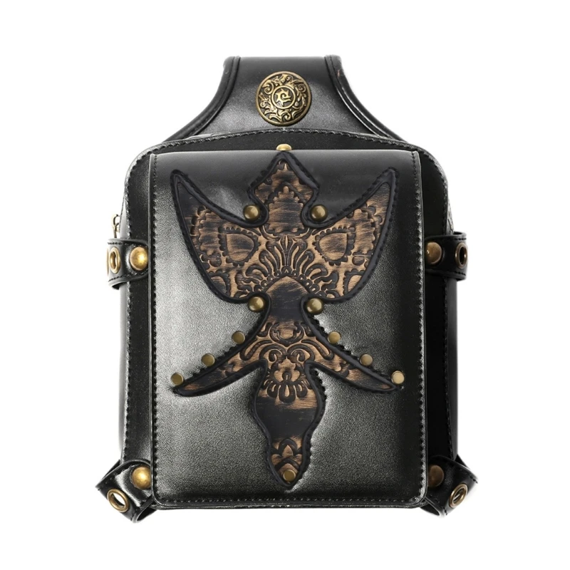 Gothic Waist Bag Fanny Pack Leather Steampunk Leg Bag Crossbody Shoulder Bags