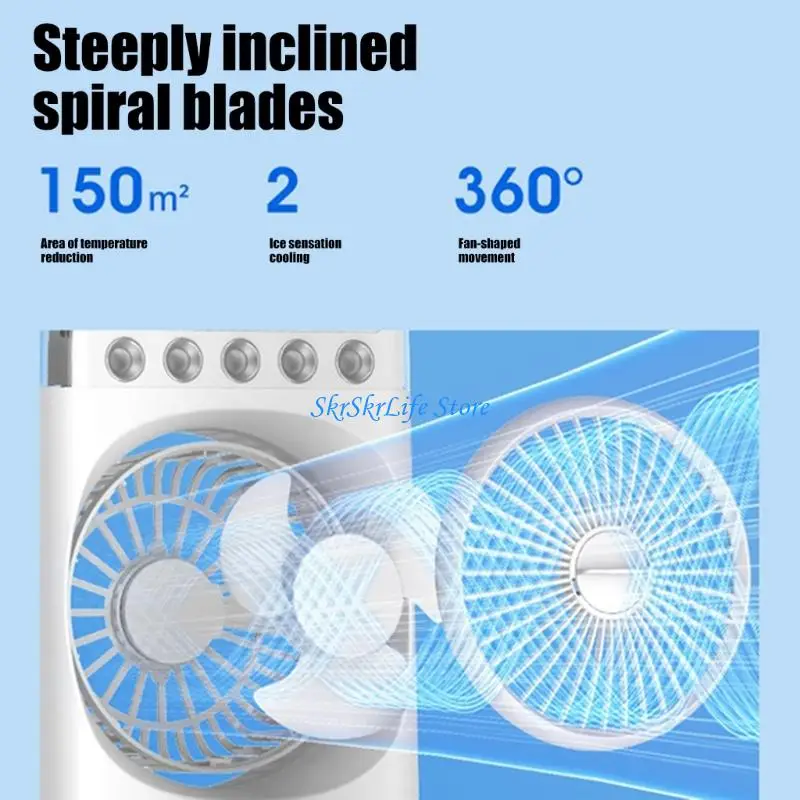 E65E USB Desktop Coolers Fan Double Motor Evaporative Air Coolers 3 Speed Timers