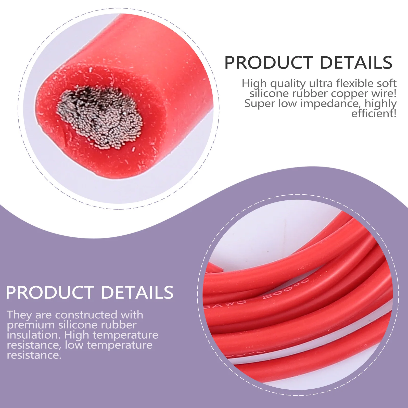 

Tinned Copper Electrical Wire Insulated Cable Flexible Silicone Wire High Temp Resistance DIY Accessories Electric Extend Cord