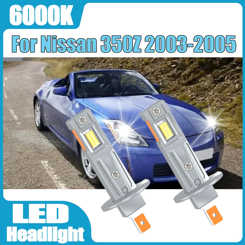 

2PCS 30000LM High Power 6000K Super White LED Headlights Car Bulbs 3570 CSP Chips Plug and Play For Nissan 350Z 2003 2004 2005