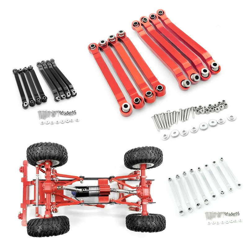 8szt Metalowe drążki do podwozia Stałe łączniki drążka kierowniczego do MN D90 D91 D96 D99 D99S MN90 1/12 RC Car Upgrade Parts