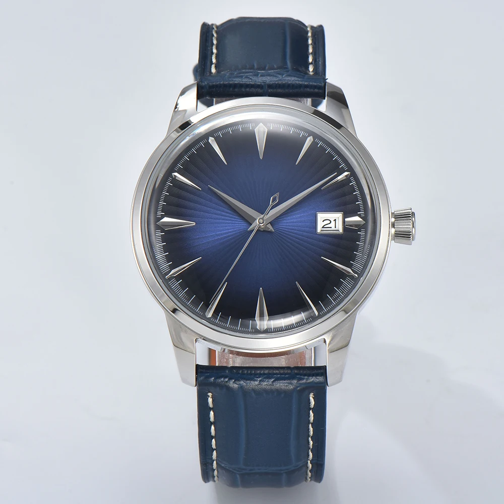 NH35 watch 40mm case 35mm Dial Hollow out cocktail style Stainless steel case and leather strap For NH35 Movement view 6