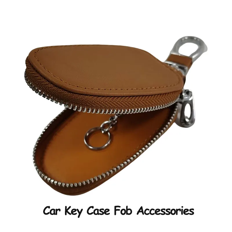 

Car Key Case Auto Smart Key Fob Holder with Metal Hook Anti Scratch Protector Zipper Bag Automotive Remote Keys Fob Accessories