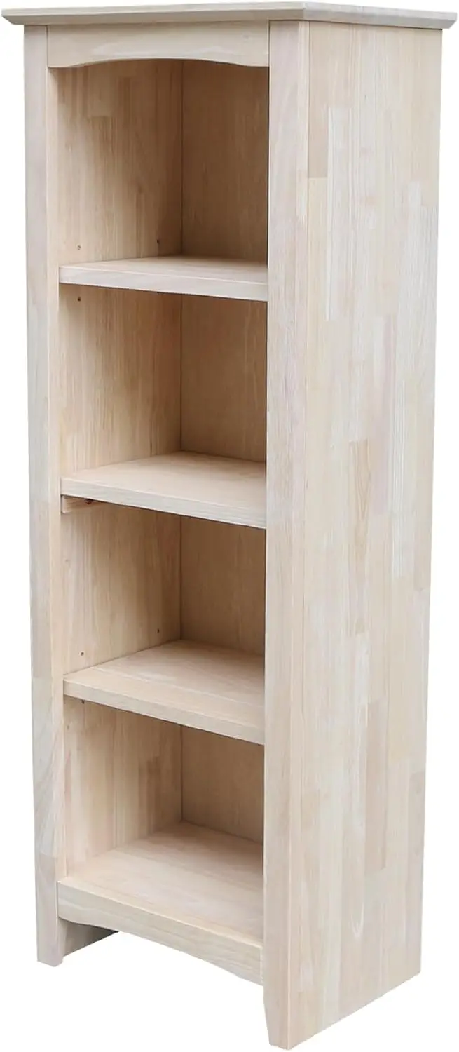 Solid Hardwood Shaker Bookcase  Enclosed  Adult Classic Wood Shelf Rectangular 12