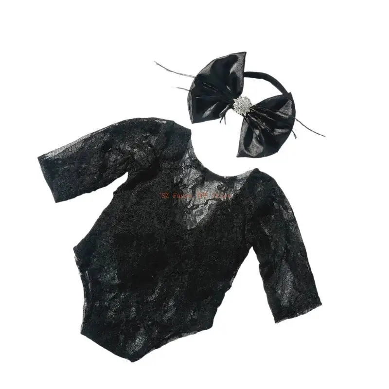 

96GC привлекательный кружевный комбинезон, набор новорожденных детские детские костюмы, уникальный для новорожденных фотографий,