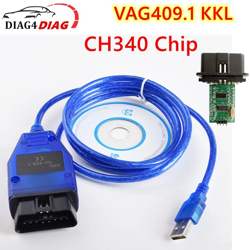 VAG409 KKL Scanner Car Scan Tool With CH340 Chip ForAudi VW ForSEAT ForVolkswagen vag 409.1 kkl USB Interface OBD2 Diagnostic