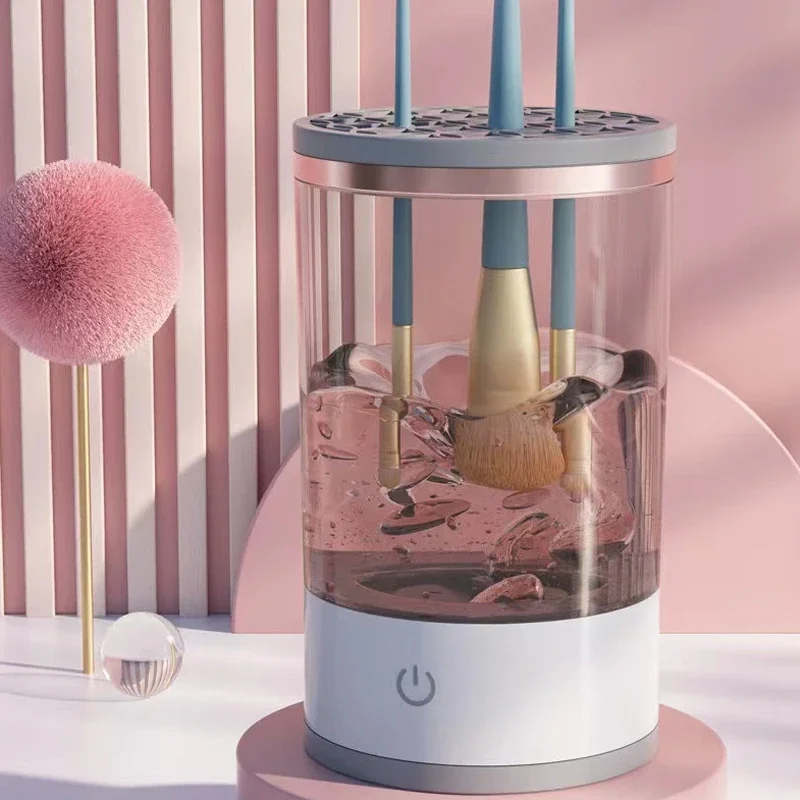 

Automatic Makeup Brush Cleaner - Fast Rotating Deep Clean & Sanitize One-Click Operation Universal for All Brush Types Tools