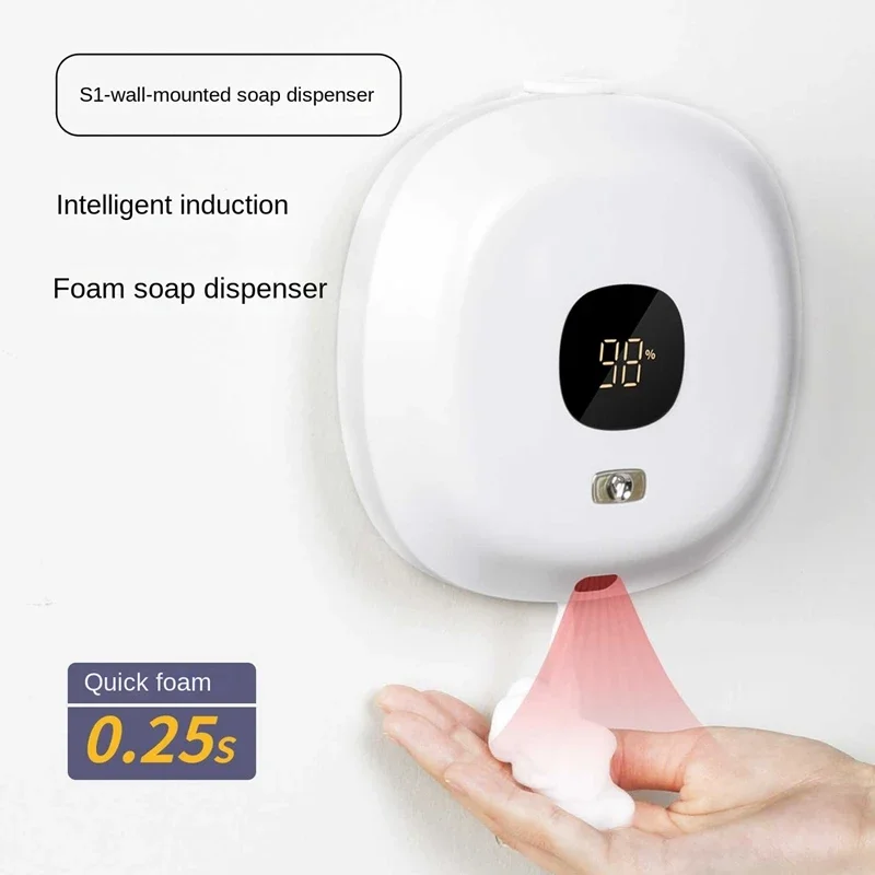 Nuovo distributore di sapone a parete Dispenser di sapone in schiuma Touchless macchina disinfettante per le mani a induzione automatica per la casa dell'hotel