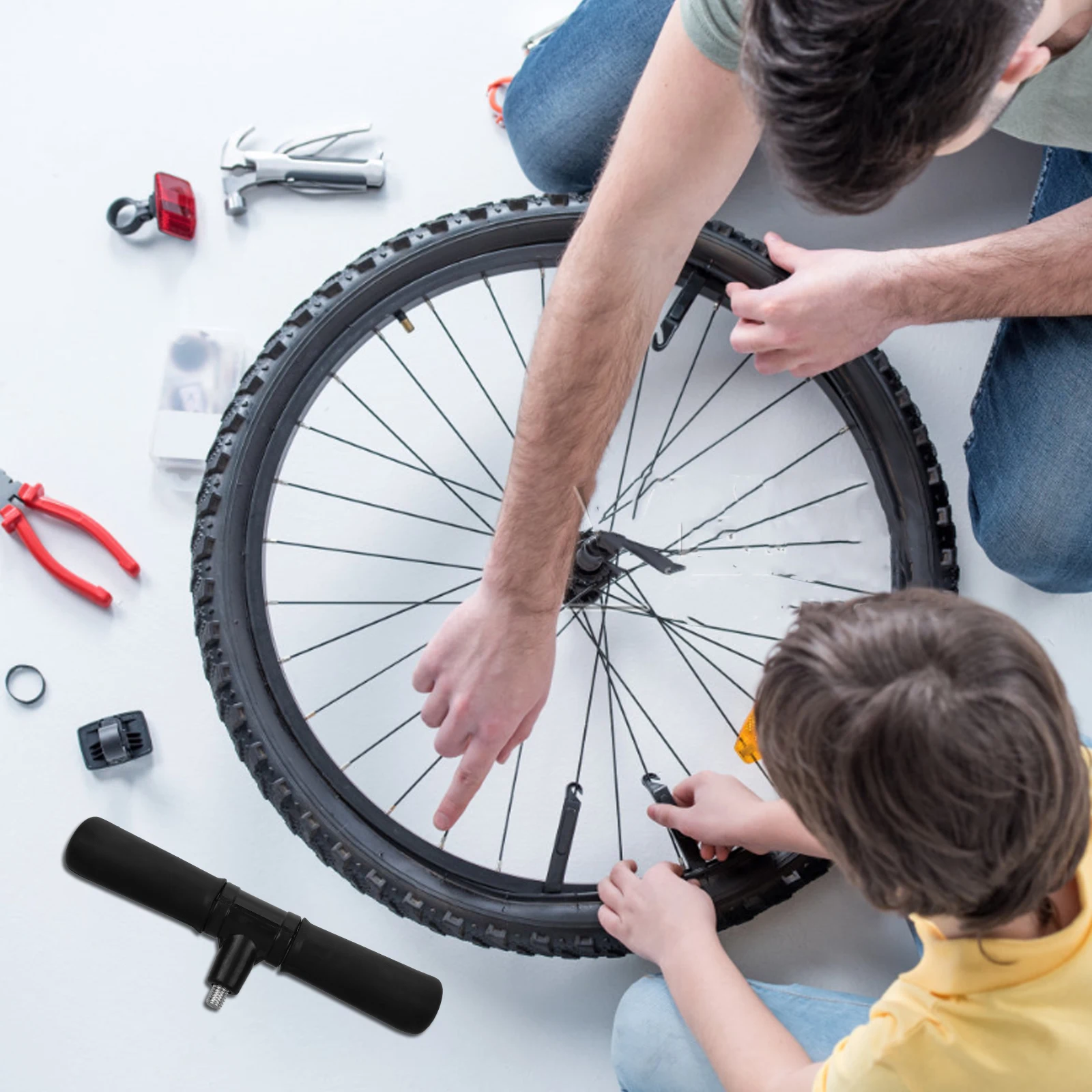 

Bike Pump Handle Durable Plastic Tire Inflator Handle Iron Material Replacement Grip For Regular Use Pump Supply
