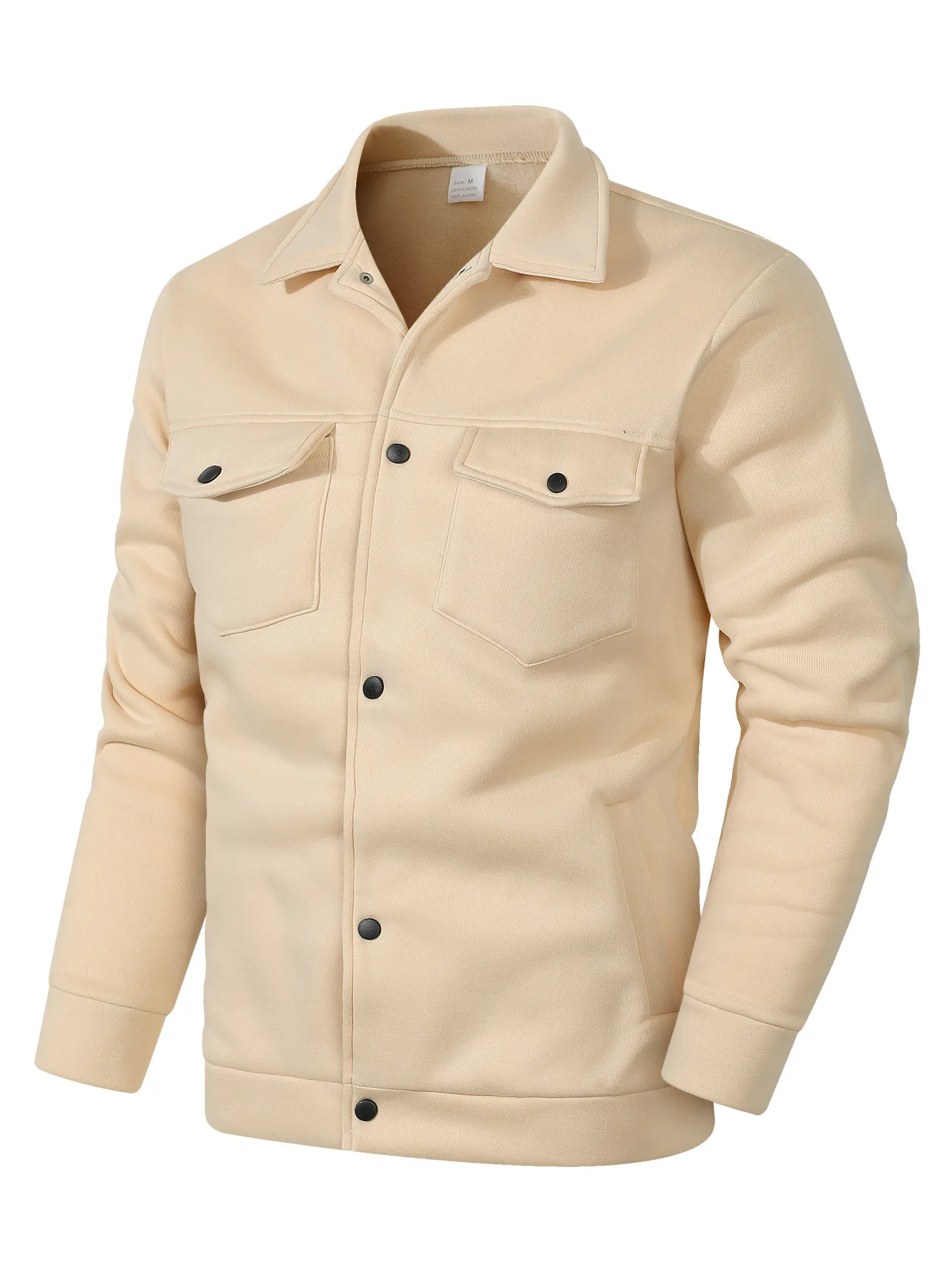 

Men's Winter Fleece Jacket 2025 New Style Stand Collar Long Sleeve Windproof Breathable Solid Color Outerwear