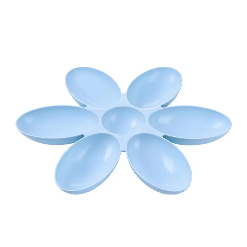 

Pet Cat Bowl Dog Meal Plate Six Grid Petal shaped Multi purpose Plastic Storage Plate Meow Star Anti theft Feeding Bowl