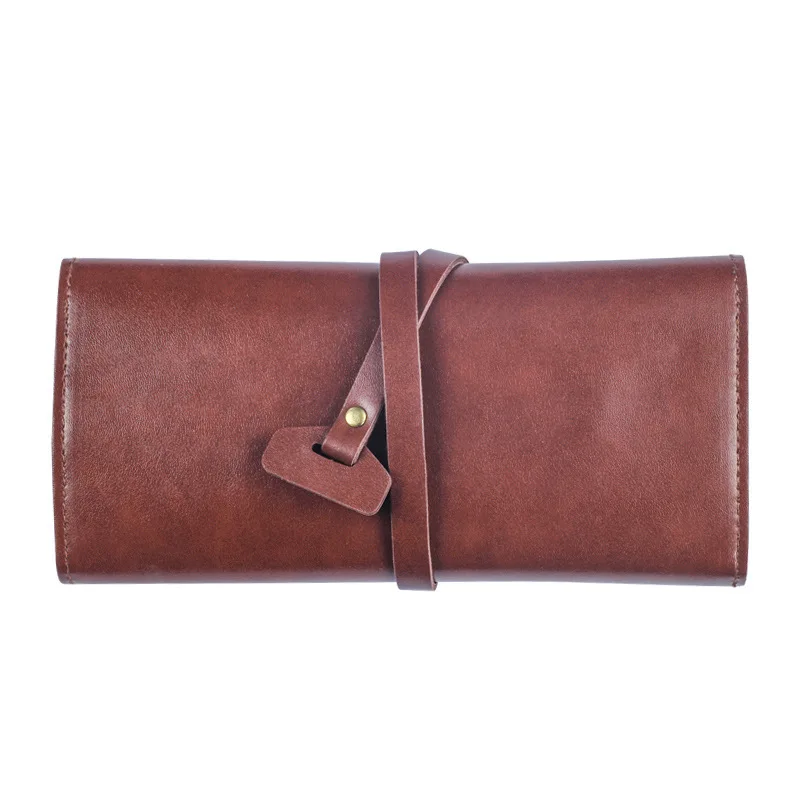 

Vintage Leather Pipe Storage Kit - Multifunctional Foldable Tobacco Humidor Bag, Portable Smoking Tool Organizer for Pipe Smoker