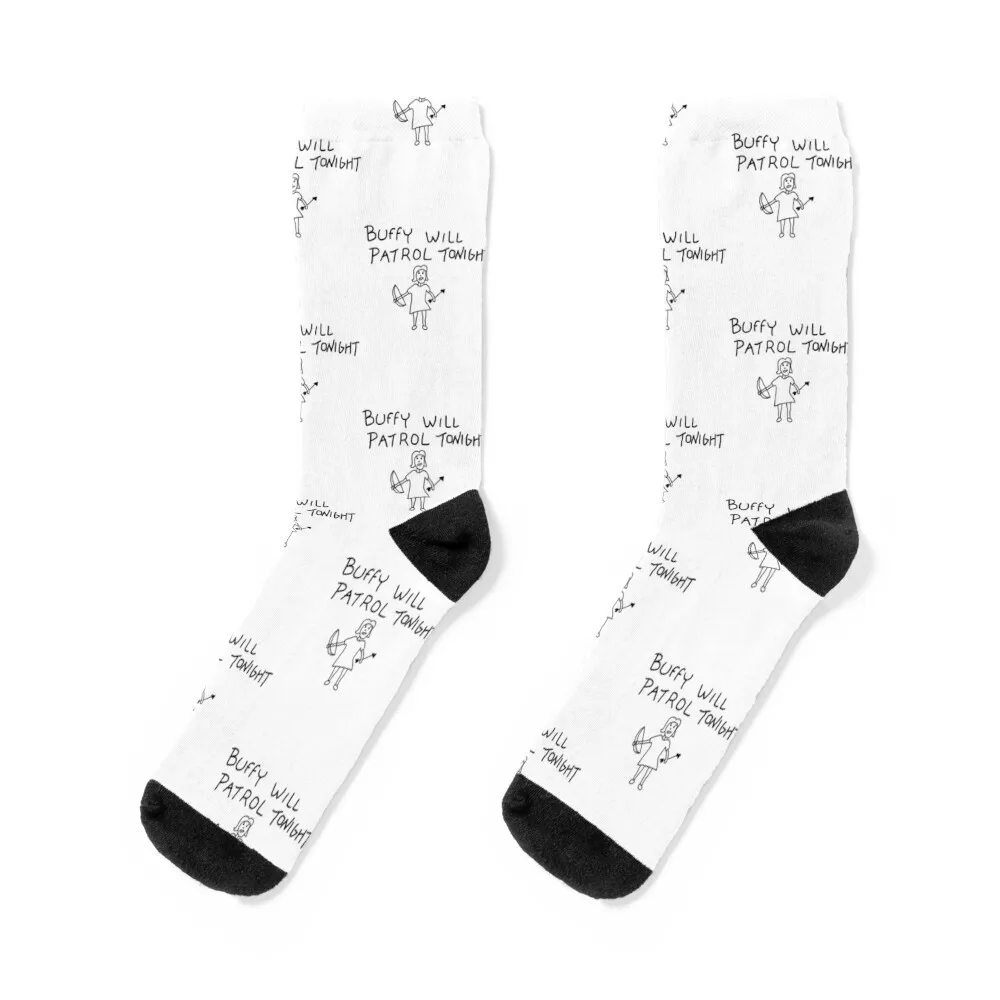 

Buffy Will Patrol Tonight Socks Wholesale Run Non-slip Socks For Girls Men's