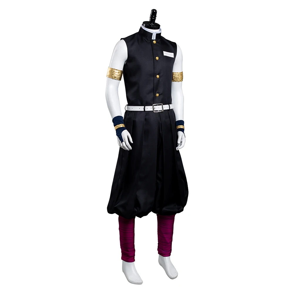 Uzui Tengen Cosplay Wig Costume Kimono Headwear Male Anime Roleplay Vest Pants Men Outfits Halloween Carnival Party Suit