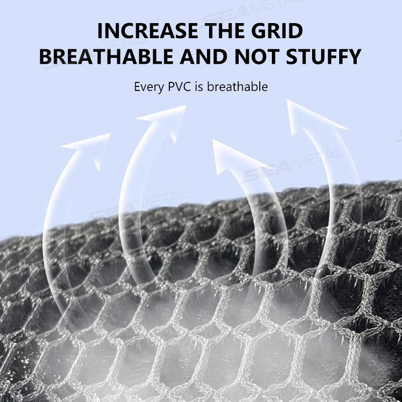 SEAMETAL دراجة نارية ثلاثية الأبعاد شبكة النسيج المضادة للانزلاق وسادة سكوتر مقعد دراجة كهربائية غطاء مقعد تنفس واقية من الشمس يغطي وسادة صافي #5