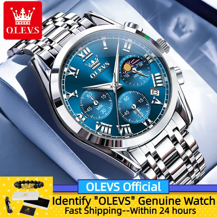 

OLEVS 2871, роскошные мужские часы, многофункциональные наручные часы с хронографом, водонепроницаемые повседневные мужские часы