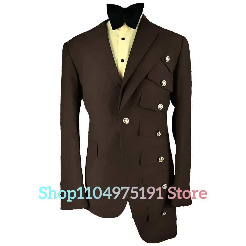 Graceful Asymmetric button slim-fit men's suit High Quality Performance outfit Wedding Party Dress Casual suit Celebrity Gowns