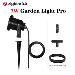 GLEDOPTO Zigbee 3.0 7W Garden Lawn Lamp Light AC/DC 24V 2200~6500K Work with SmartThings Tuya Echo Plus Alexa App Voice