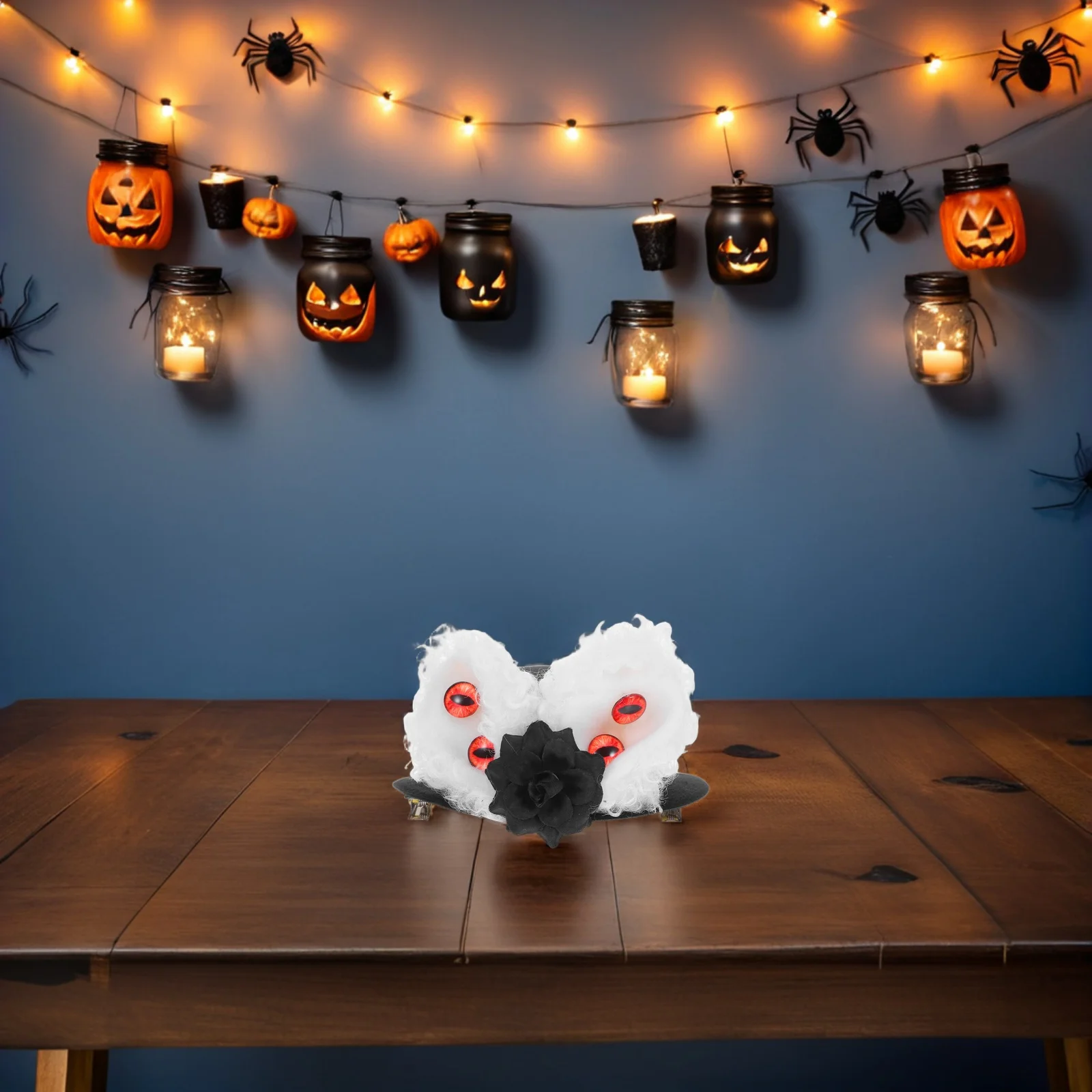 

Готические кроличьи уши, заколки для волос на Хэллоуин, мини-цилиндр, винтажная заколка с цветком глазного яблока, аксессуары для костюма