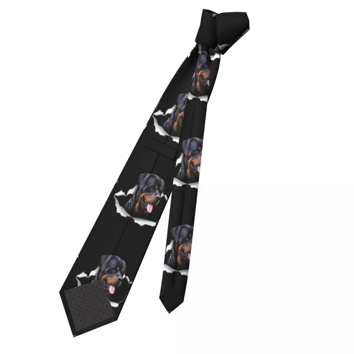 Customized Cute Rottweiler Dog Tie for Men Classic Animal Silk Wedding Neckties