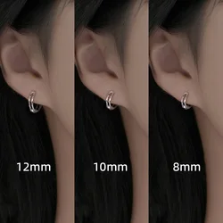 Trendy Different Sizes Geometric Double Layer Twist Hoop Earrings For Women Silver Color Simple Ear Buckle Party Jewelry Gifts