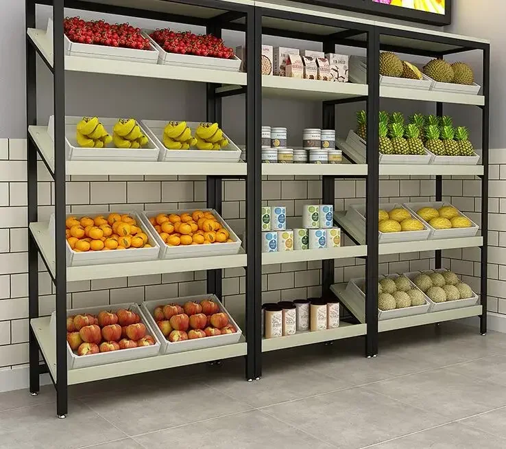 Shelf shelving display cabinet inclined display cake fruit shopping mall gift shoe store Nakajima cabinet supermarket snack rack