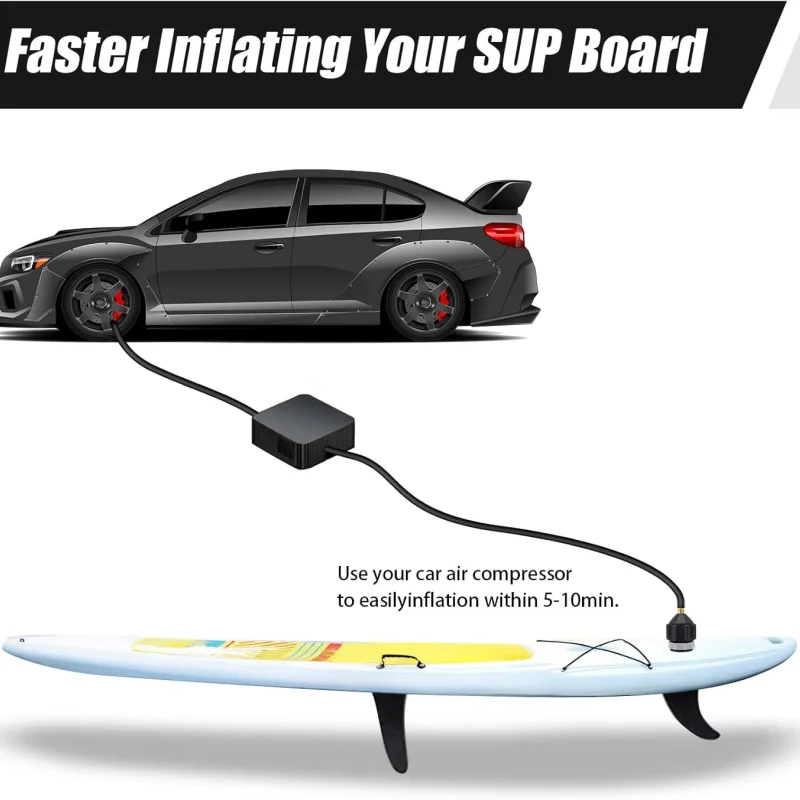 Surfbrett-Luftpumpenadapter für aufblasbare Stand-Up-Paddle-Boards, Schlauchboote, Kajaks – Ventil-Kompressor-Konverter, Surf-Düse – Detail 4