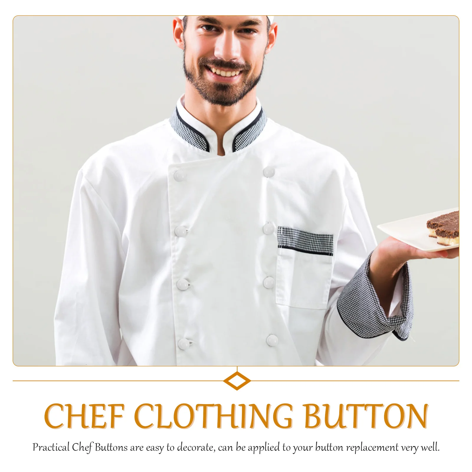 100Pcs DIY Sewing Buttons Durable Plastic Chef Clothes Replacement Practical Handmade Buttons for Chef Coat Suit Clothing