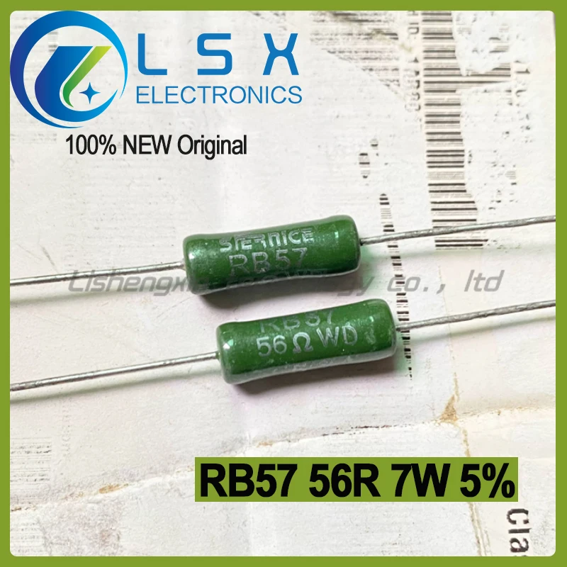 

10pcs RB57 56R 7W 5% 56Ω 56 Ohms Sfernice Imported Ceramic Wound Resistor New and Original