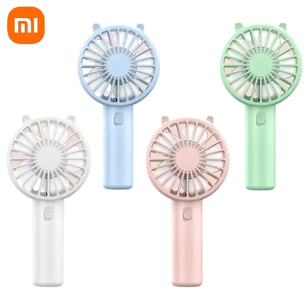 Xiaomi المحمولة مروحة يدوية صغيرة USB مروحة قابلة للشحن سطح المكتب التبريد مروحة صامتة صغيرة الكبار الأطفال في الهواء الطلق عنبر السفر