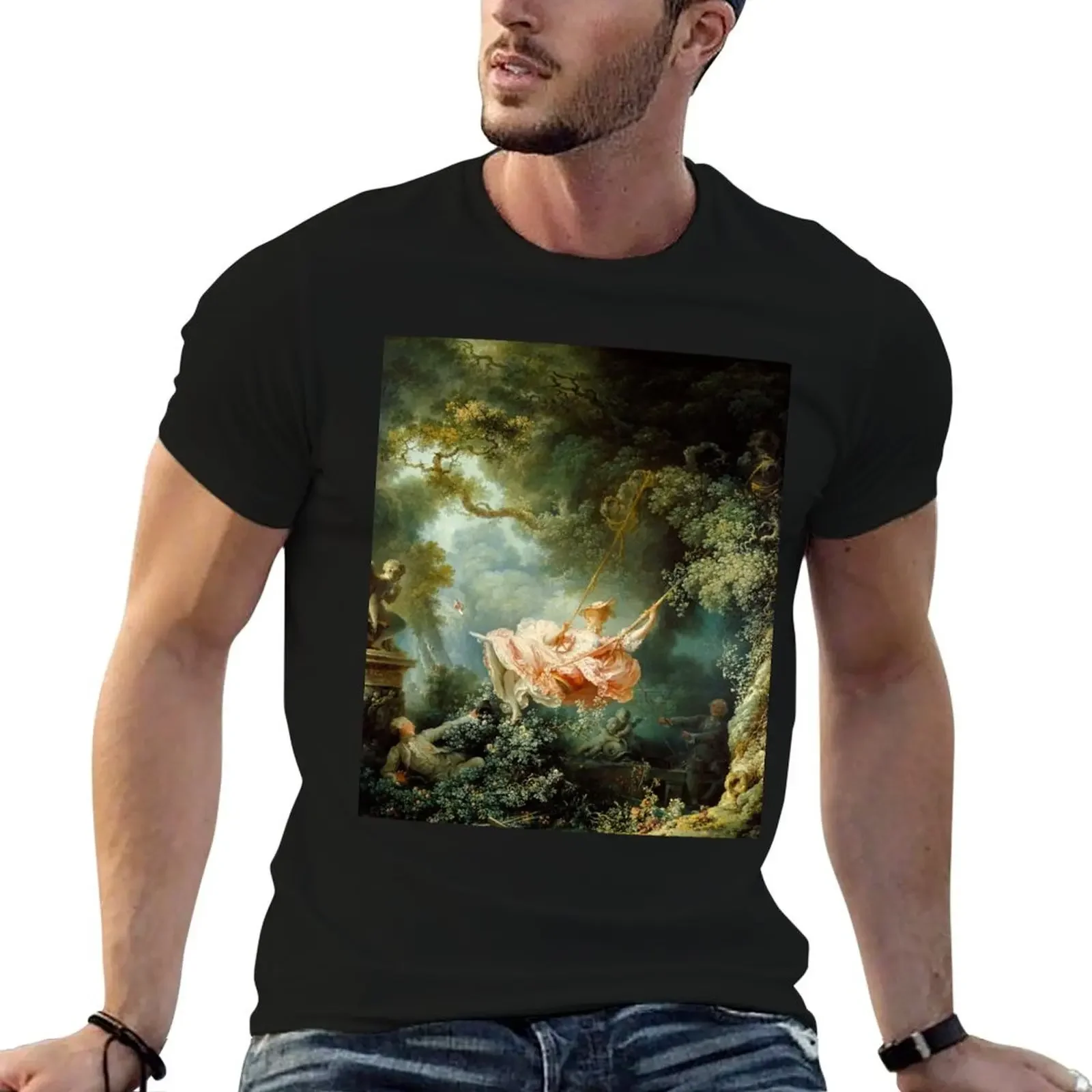 

The Swing-Jean-Honore Fragonard T-Shirt plus sizes summer clothes man t shirt blanks shirts men