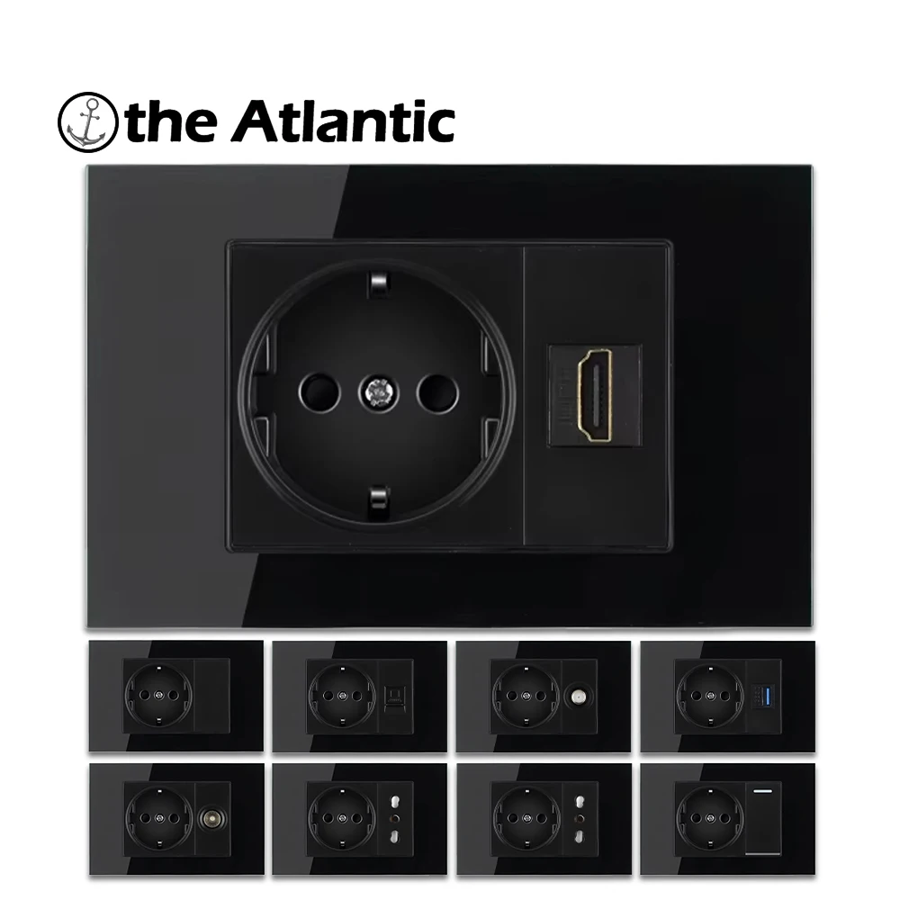 painel-de-vidro-preto-interruptor-soquete-16a-250v-interruptor-de-luz-eletrica-internet-soquete-rocker-118mm-75mm-ue-coreia-do-sul-soquete
