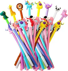 24 Stuks Schattige Cartoon Gel Inkt Pennen Set Cartoon Dieren Schrijfgereedschap 0.5 Mm School Briefpapier Kantoor Student Kinderen Schrijfbenodigdheden