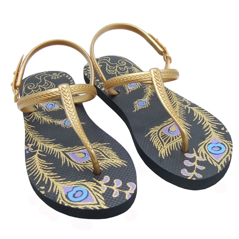 2024 Fashion ladies clip flip sandals comfortable casual beach resort slippers flat non slip large size 40 summer trafza womens