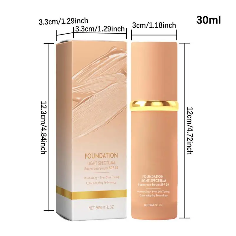 4 in 1 fondotinta liquido, trucco Forever fondotinta idratante correttore a copertura totale media con SPF 50 trucco impermeabile