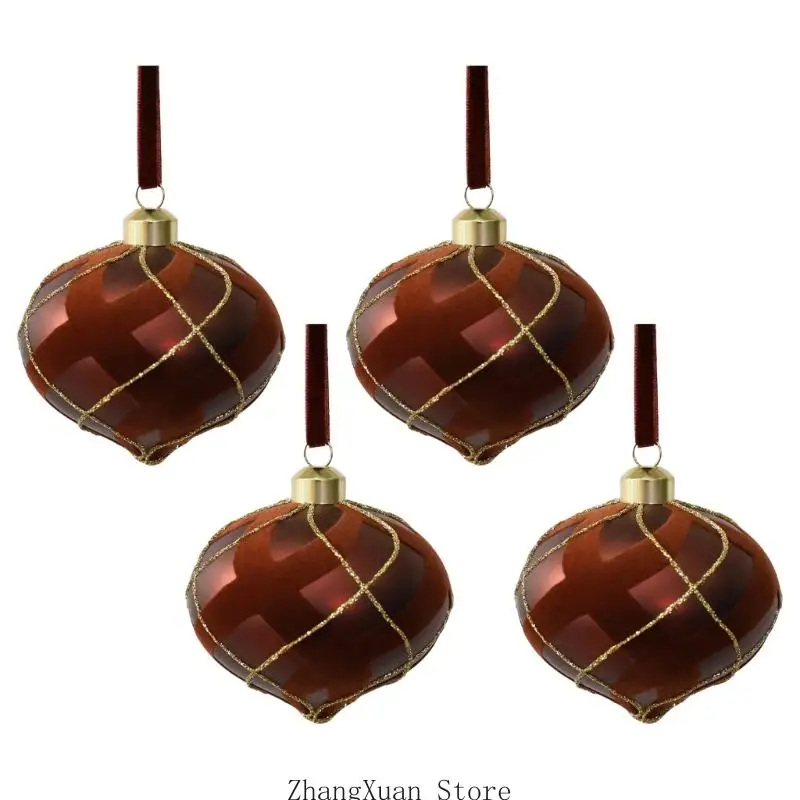Baumschmuck-Set zum Aufhängen mit Goldverzierung für Feiertage, 3 x – Detail 10