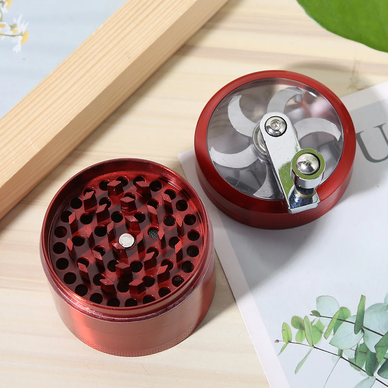 4 Layer Grinder, Zinc Alloy, 55mm, Magnetic Cover, Perfect for Travel, Hand-Shaked 4 Layer Grinder, Durable Zinc Alloy