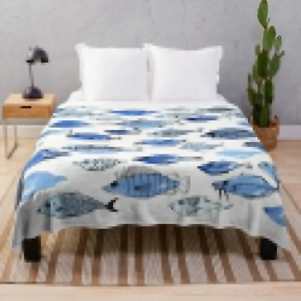 

Blue fishes Throw Blanket Thins Hairys Blankets