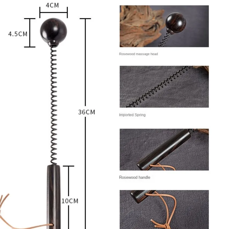 كرة خشب الصندل قابل للسحب للاسترخاء الرقبة والساق ، التنصت على Acupoint ، عصا المطرقة ، تخفيف الإجهاد الجسم ، مقبض الربيع ، 36 سنتيمتر