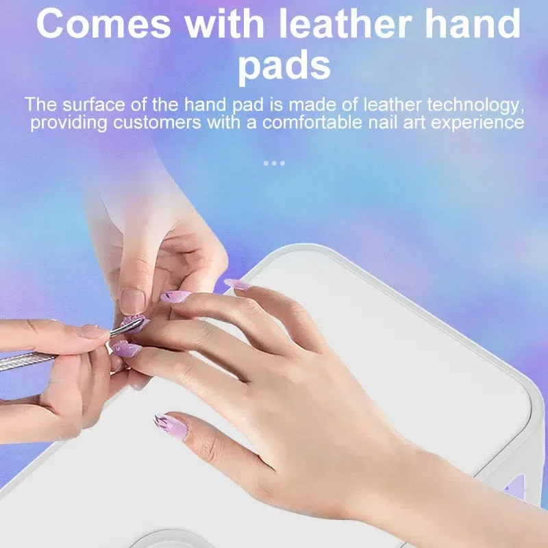 Lâmpada uv recarregável para unhas, portátil, ferramenta para arte em unhas com travesseiro de mão de couro para cura rápida, esmalte em gel, salão de manicure doméstico