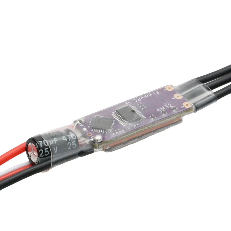 1 SZTUK AM32 32-bitowy regulator prędkości ESC 2-4S 40A z modułem 5V2A BEC 35V 470uF Kondensator do silników bezszczotkowych RC Crawler Drone — zdjęcie 6