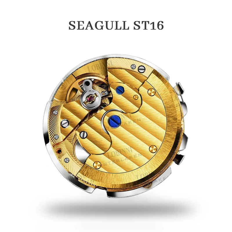 2022 LOBINNI 40MM New Simple Dress Watch of Men Seagull Movement Waterproof Automatic Mechanical Wristwatches Sapphire Crystal