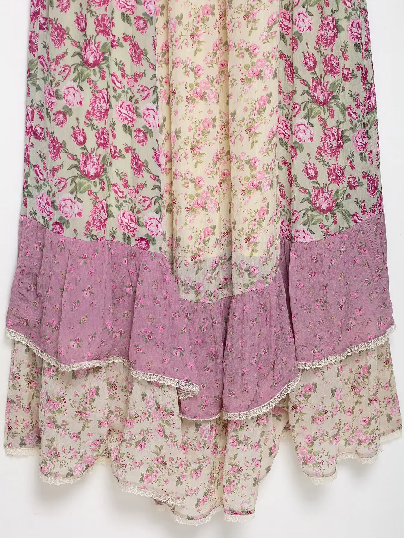 KONDALA Abito da donna carino floreale con scollo a V Abito lungo con stampa retrò 2025 Abito da donna romantico per feste in giardino moda estate autunno